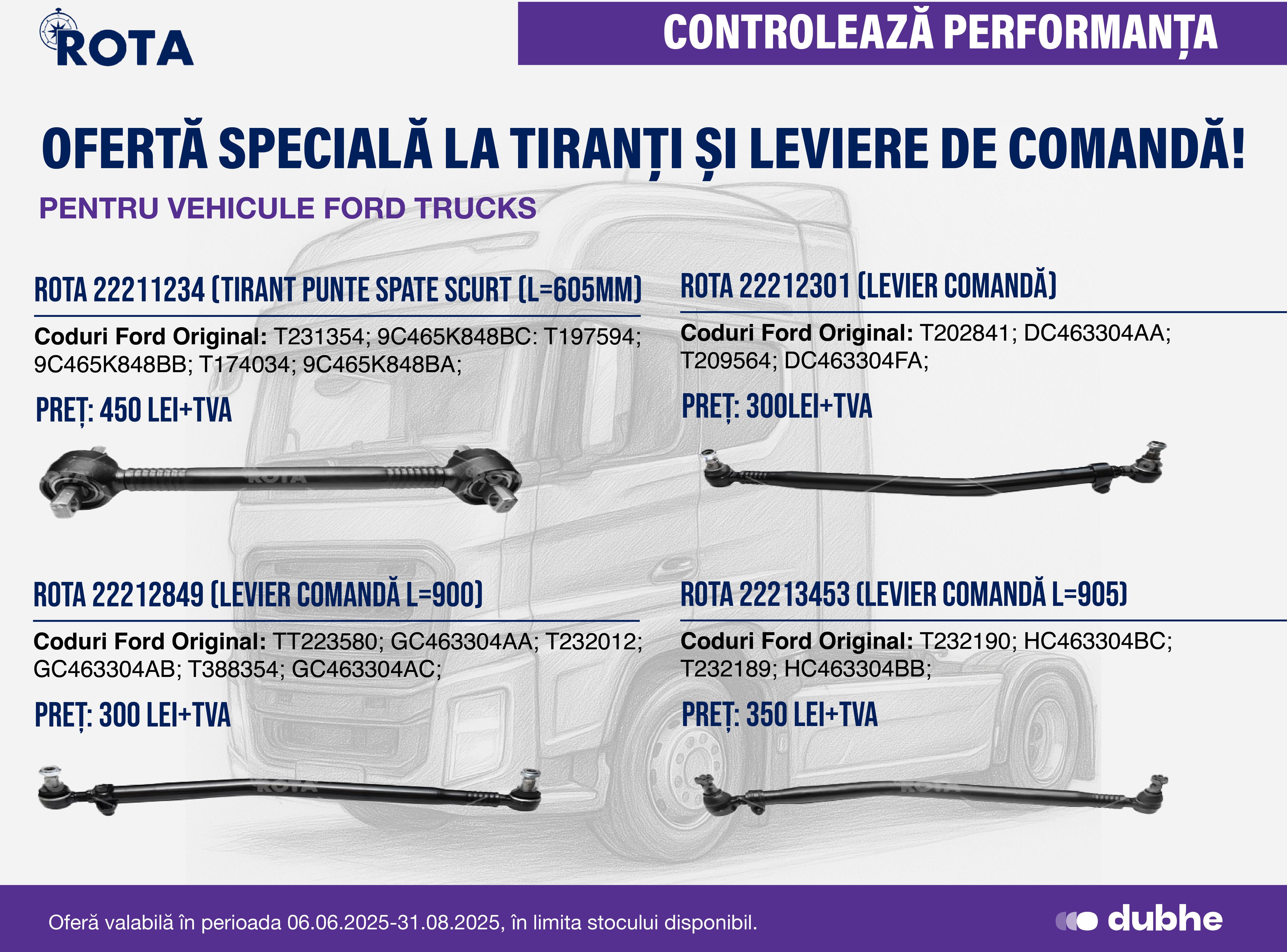OFERTĂ SPECIALĂ ROTA pentru FORD TRUCKS