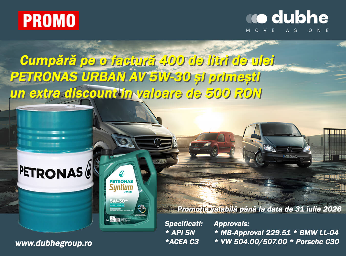 Promotie Ulei PETRONAS URBAN AV 5W-30